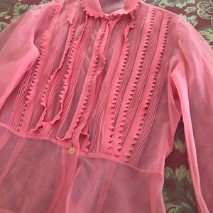 Adelaar Vintage Blouse, Blush, Size Small